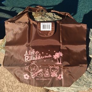 Rilakkuma Brown Polyester Foldable Lightweight Shopper Eco Bag Aloha Hawaii